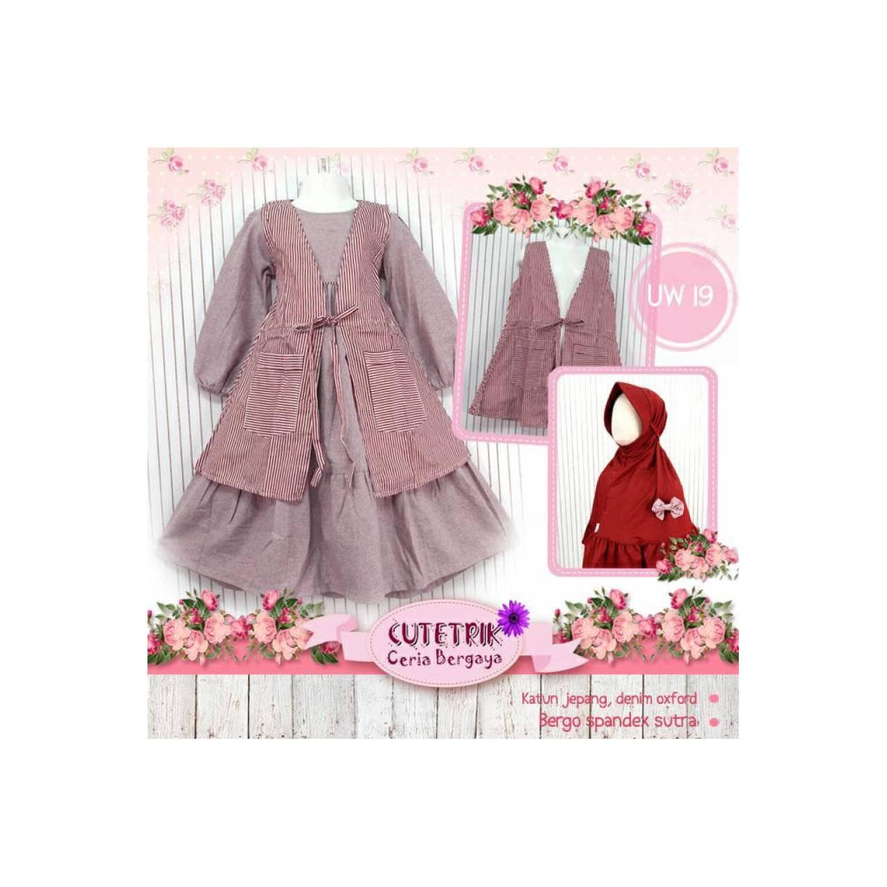 Gamis Anak /Dress /Baju Muslim Anak 3-7thn Lucu Murah Cutetrik UW19