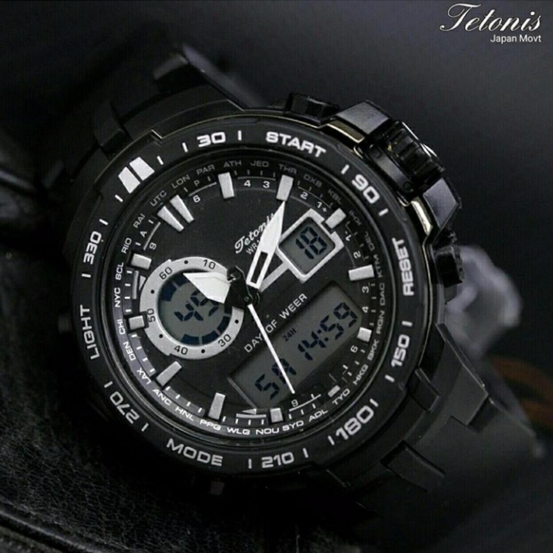 Swiss Army Original Jam Tangan Pria Crono Aktif Strap High Quality Tetonis Dual Time Jam Tangan Pria Sport Rubber Strap TS2477