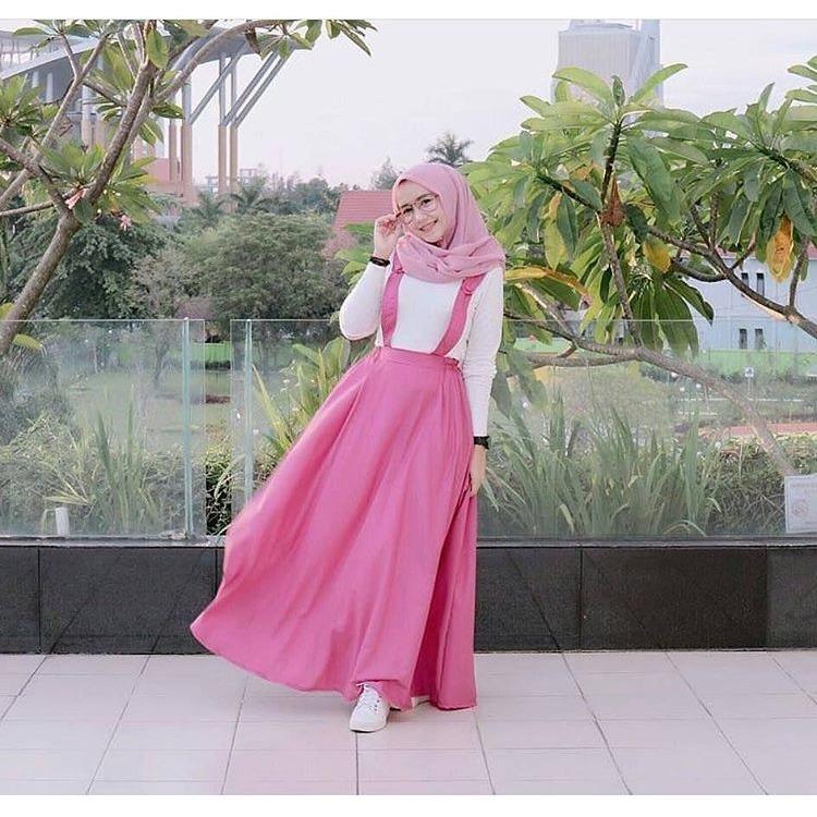 Overall Acha Rok Bawahan muslim Tanpa Inner/Dalaman - Rok Kodok Baju Kodok Setelan Wanita Muslimah Rok Panjang Casual Jumpsuit Muslim Jumpsuit Murah