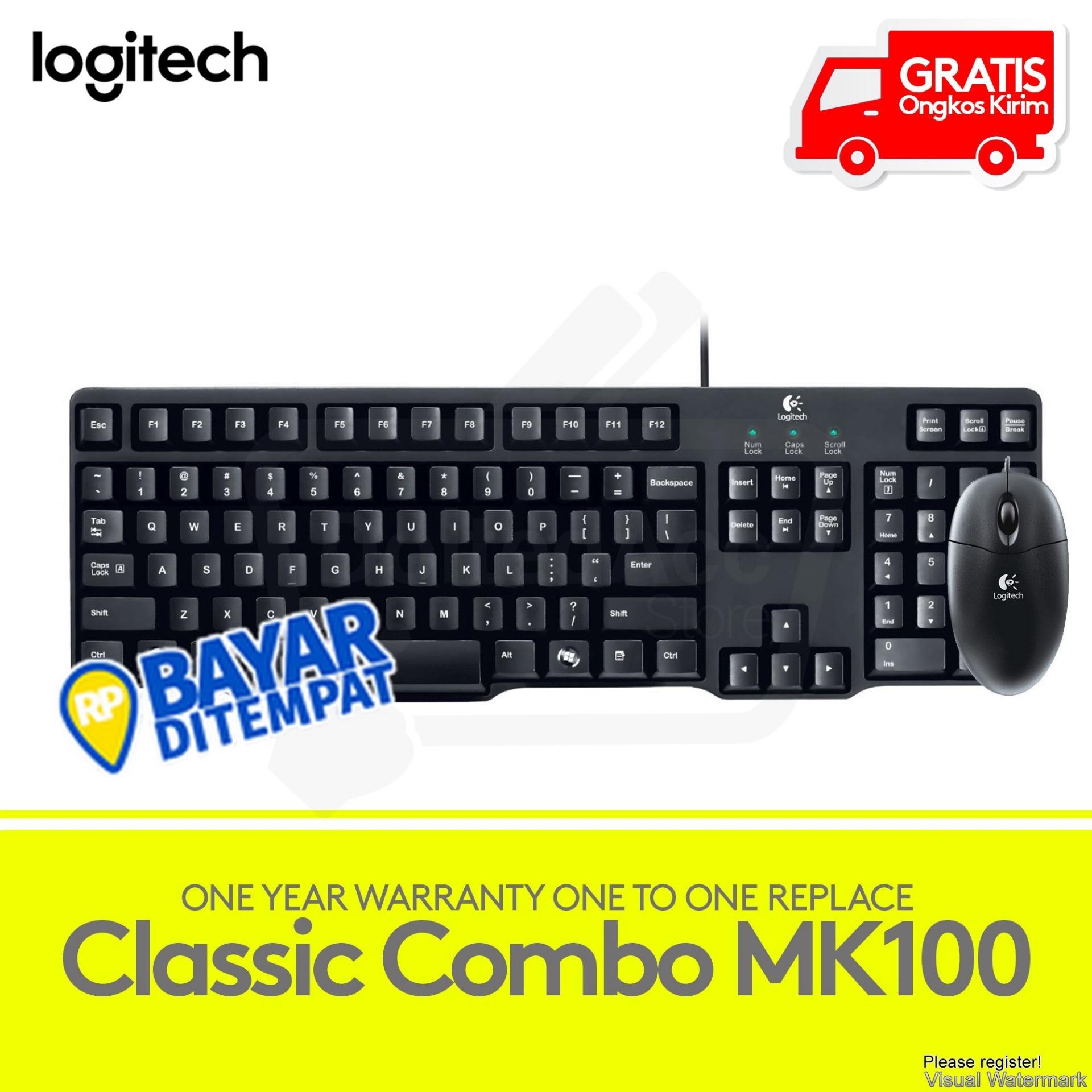 Logitech MK100 Combo Keyboard & Mouse - Hitam