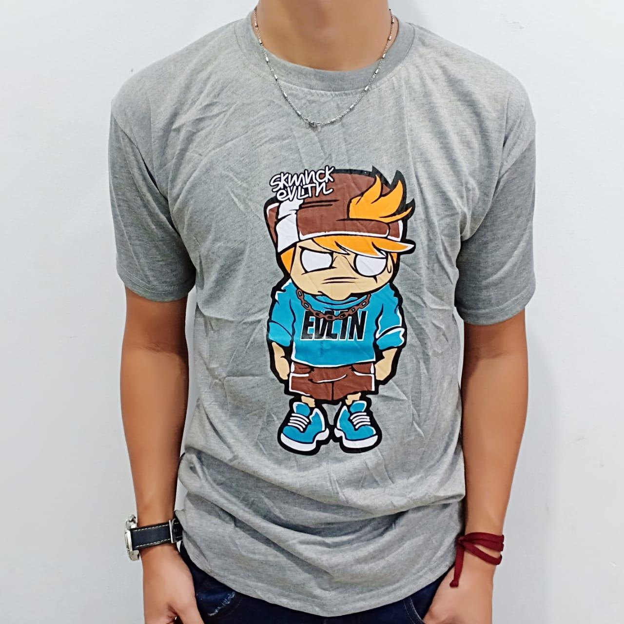 Master Tee - Kaos Pria Kaos Distro T-Shirt Fashion 100% Soft Cotton Combed 30s Pria Wanita Cewe Cowo Baju T-Shirt / Kaos EVLTN - Grey / 3D Terbaru Baru Kekinian Animasi Gambar Batik Full Printing Kaos Termurah Berkualitas Kaos Disto Premium