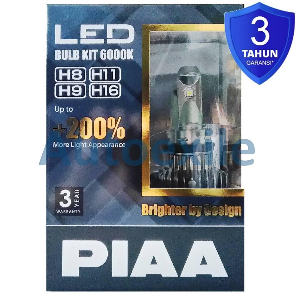 PIAA LEH122E LED H8 H9 H11 H16 12V 24V 200% 6000K Putih Terang Lampu Mobil