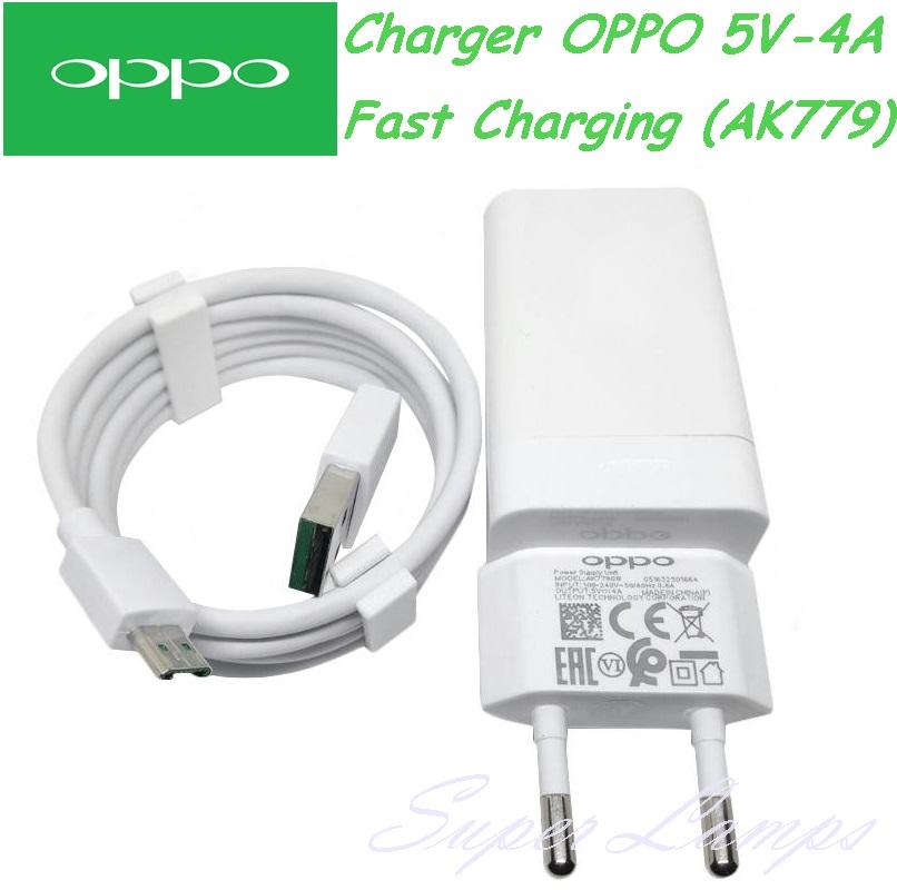 OPPO Charger Fast Charging AK779 Micro USB Original 5V - 4A Charger Kaki INDO