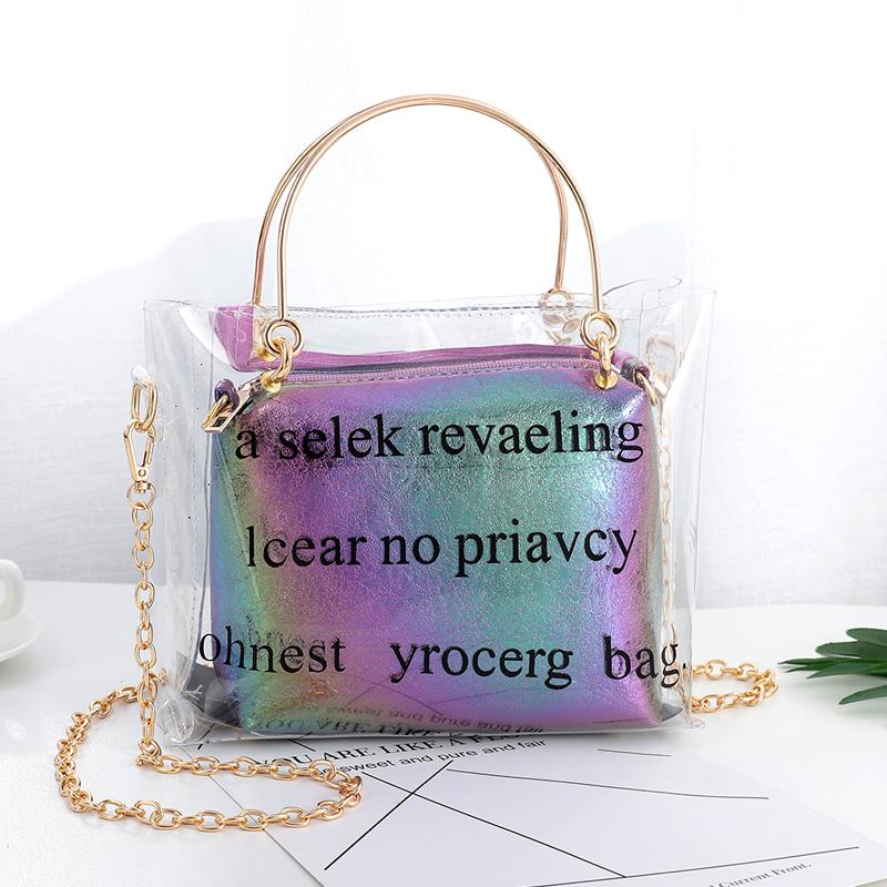 Tas Kecil Perempuan 2018 Versi Korea Model Baru Pasang Transparan Tas Jelly Tas Tali Rantai Mini