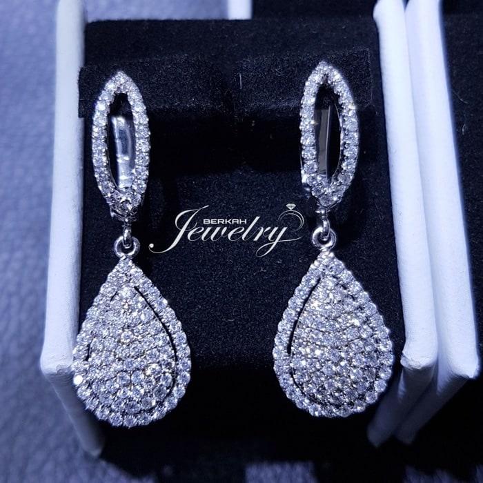 Anting Giwang EMAS BERLIAN Eropa ASLI NATURAL DIAMOND Kawin Nikah