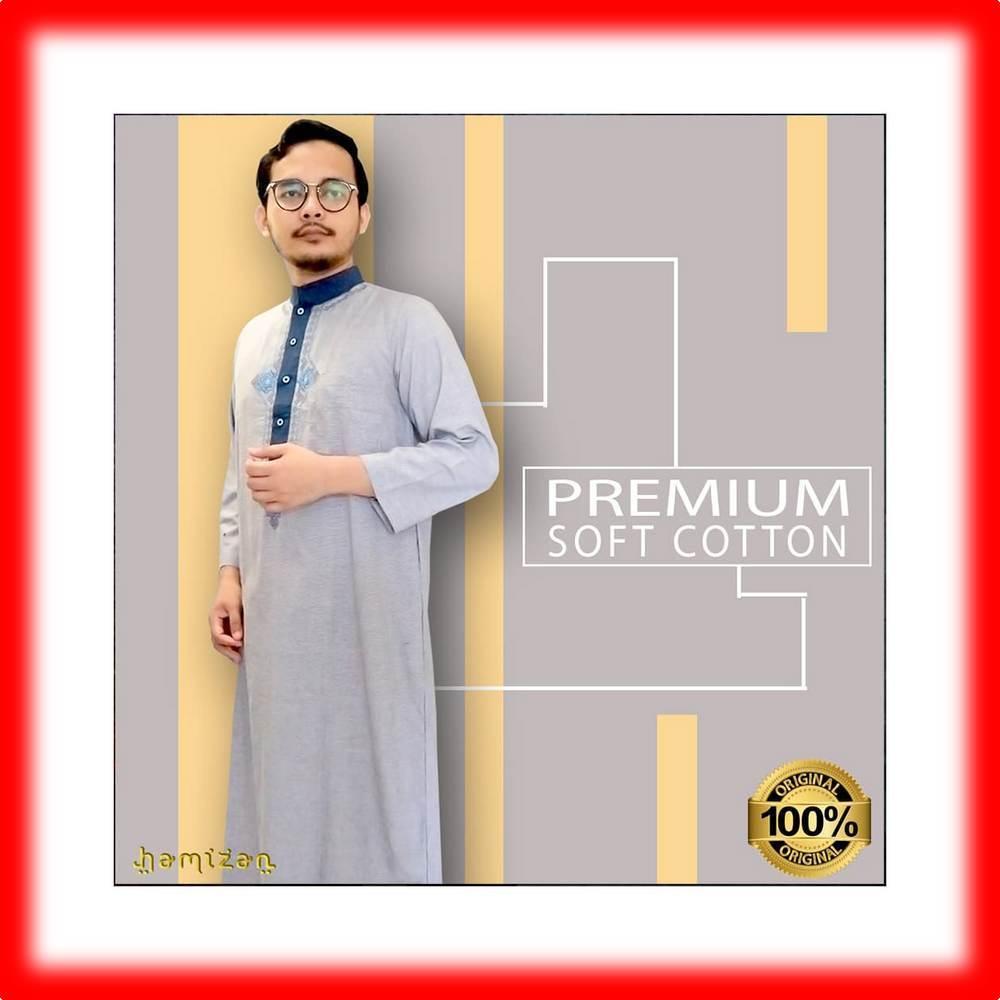 Best Baju Gamis Jubah Pria Dewasa Moderen Katun Soft Denim Ekspor 02