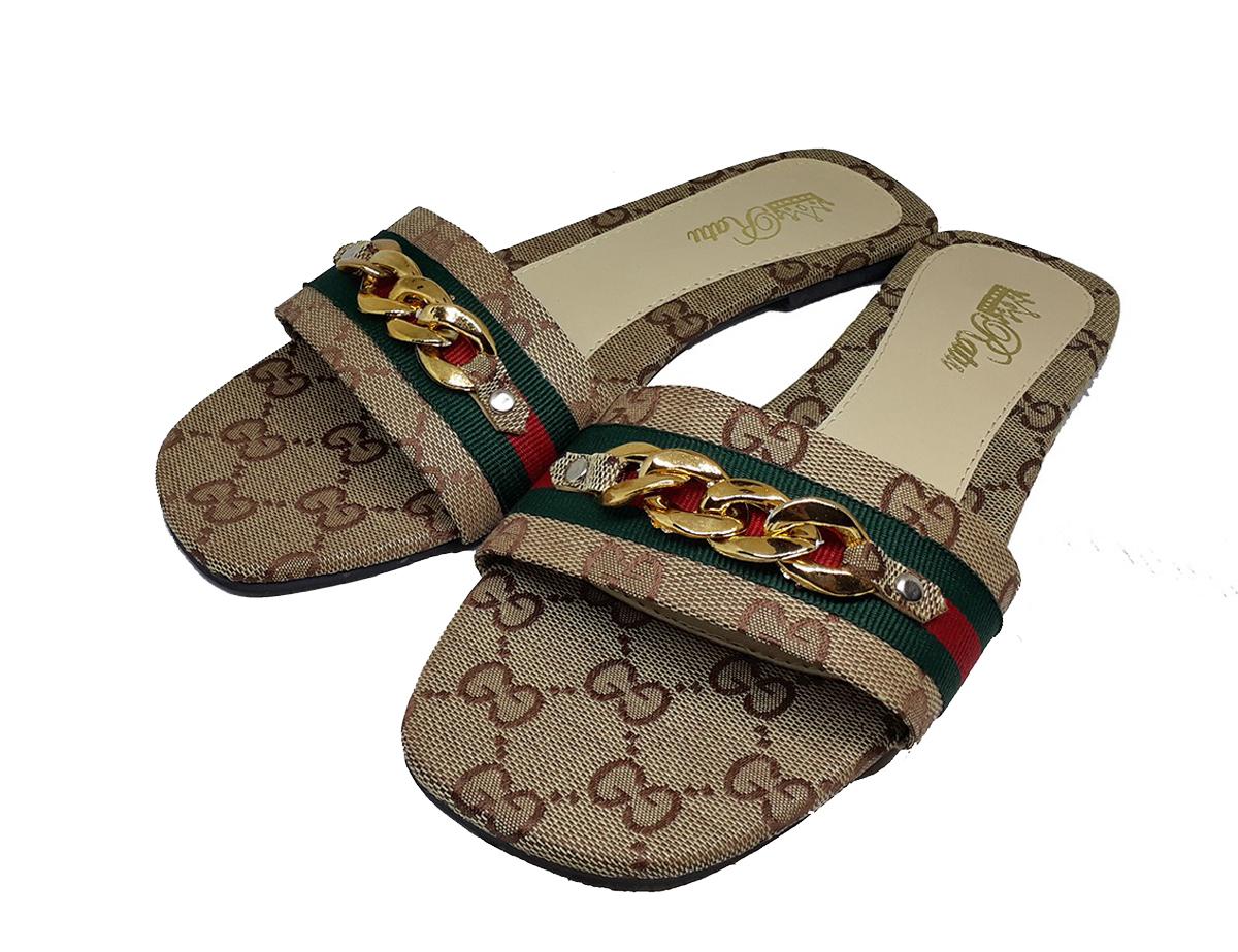 Sandal Gucci Flat Chain Wanita Terbaru