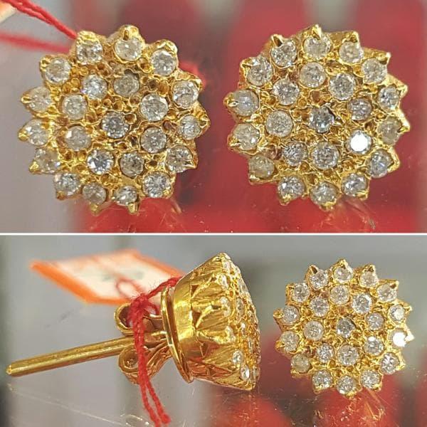 Anting Giwang Wanita Emas Berlian Eropa Asli Putih Murah