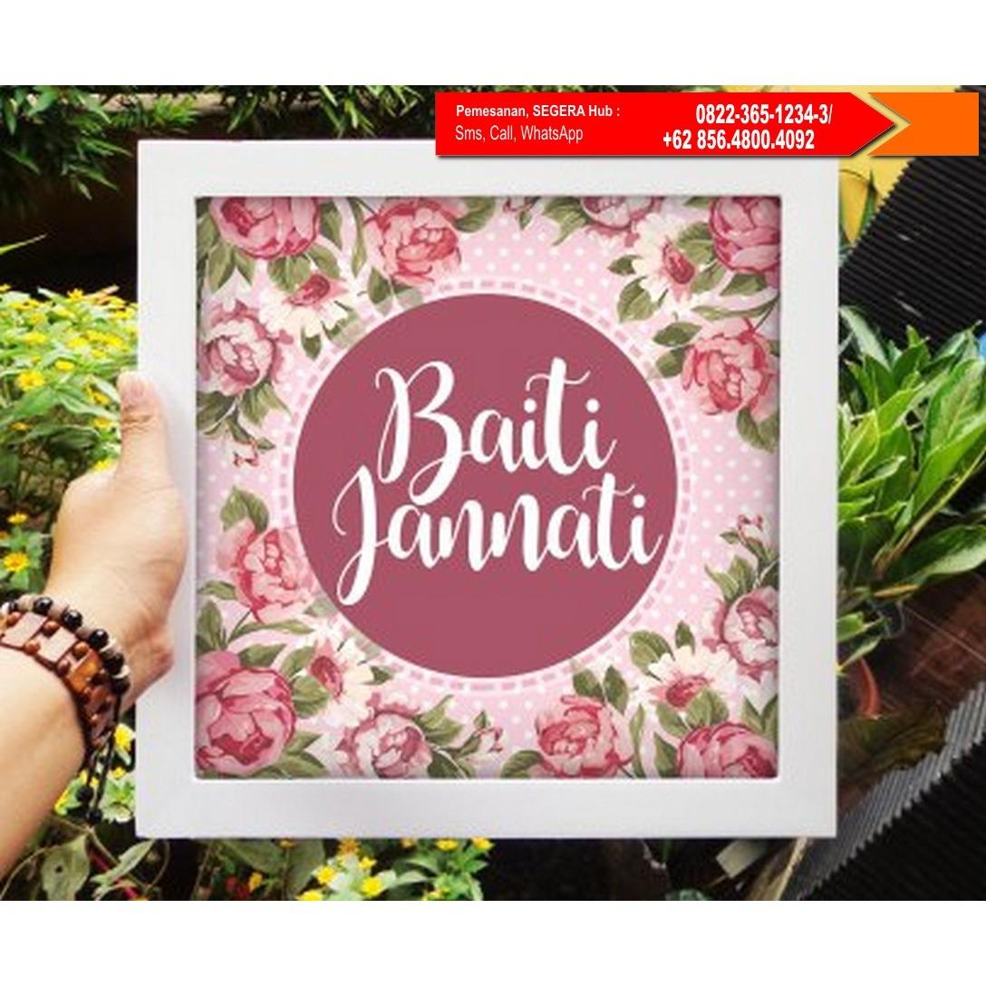 Hiasan Dinding Ukuran 20x20cm Motif Baiti Jannati