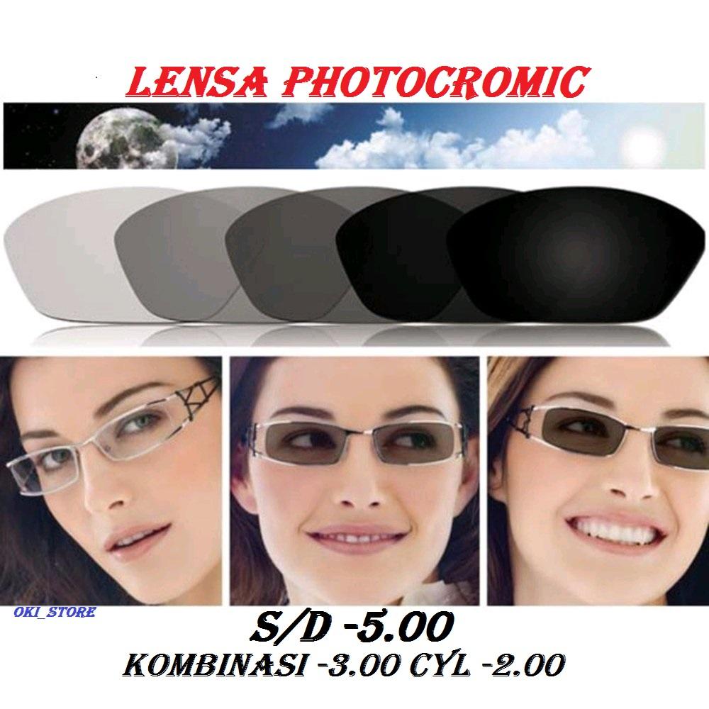 Oki_Store Lensa Photocromic / Photogrey-Normal / Baca / Plus / Minus / Cylinder Anti Radiasi Komputer Berubah Warna
