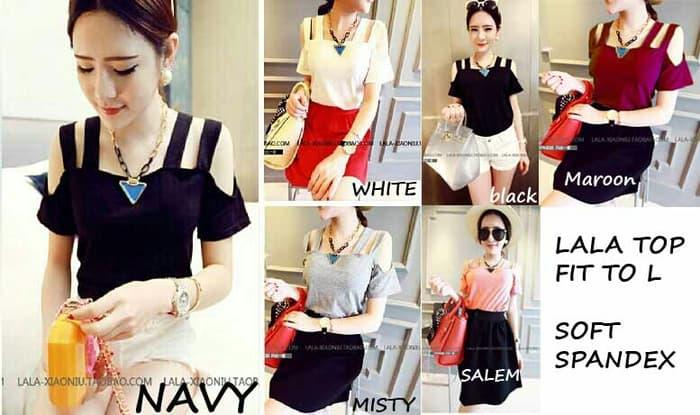 Flavia Store Kemeja Wanita Lengan Pendek Pundak Bolong Fs0398 Putih Baju Bahu Sabrina Rnvira - Daftar Update Harga Terbaru Indonesia