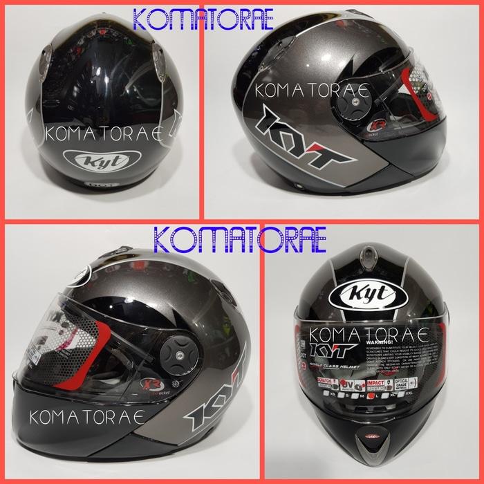 HELM KYT X ROCKET BLACK GUN METAL FULL FACE XROCKET