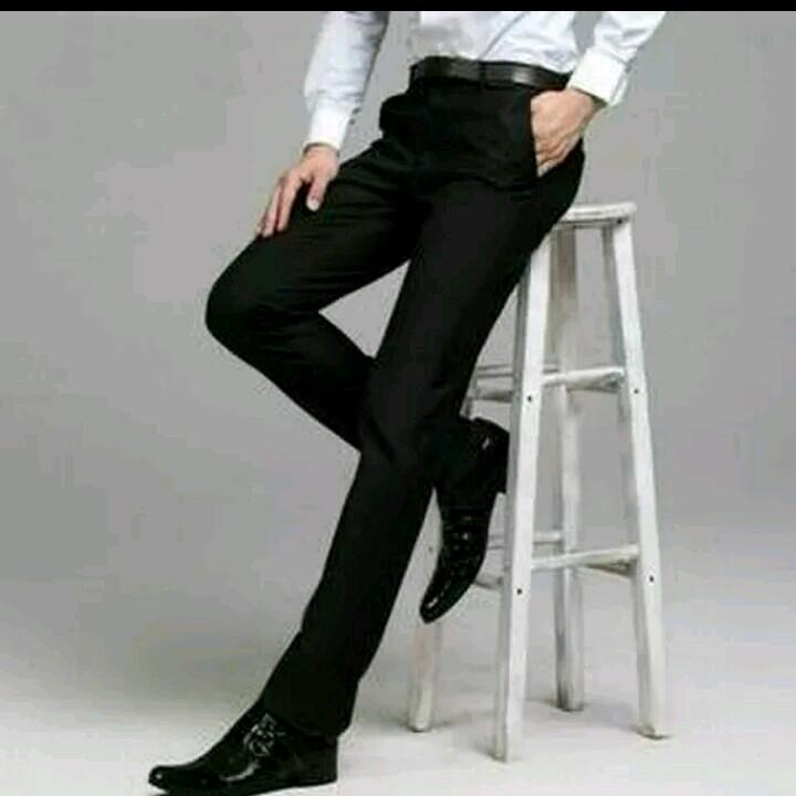 Viral Guido - PROMO - Celana Pria Kerja Kantor - Formal - Slim Fit - Kain Drill - Hitam