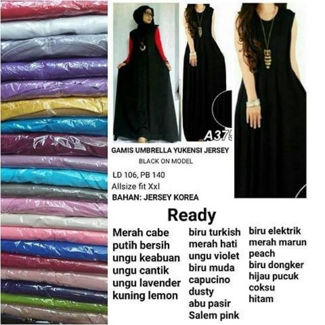 Gamis jersey tanpa lengan/jersey super (mocca)