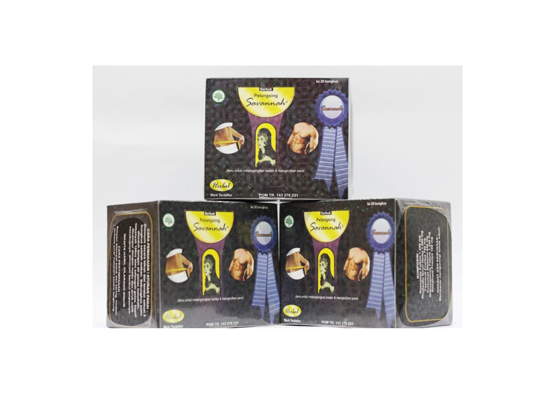 Jamu & Suplemen Pelangsing Penurun Berat Badan Savannah (PAKET 2 BOX)