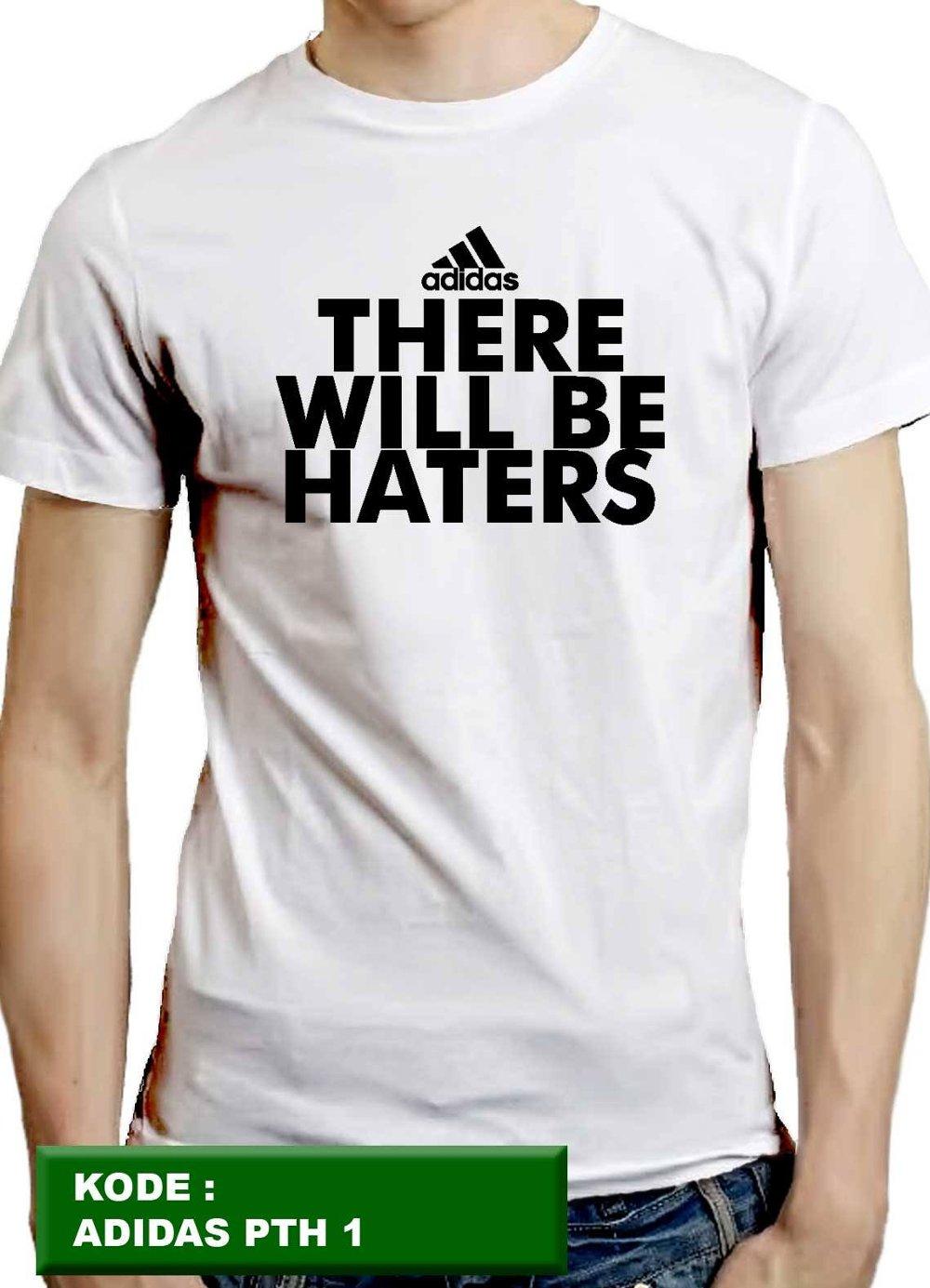 kaos adidas, kaos pria, kaos cowok, kaos distro, t-shirt, putih 1, there will be haters, jeryhansen di lapak jeryhansen jeryhansen