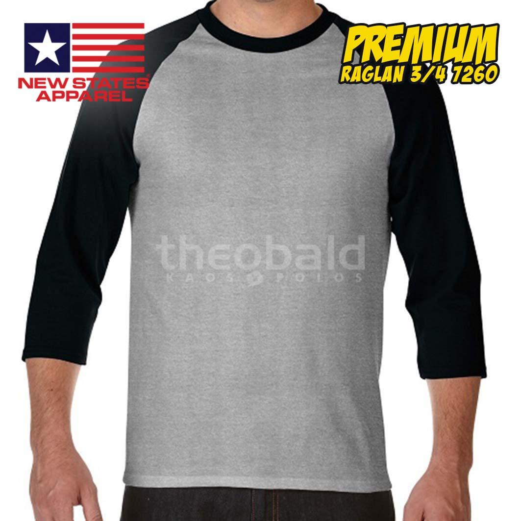 Kaos Polos New States Premium Raglan 3/4 7260