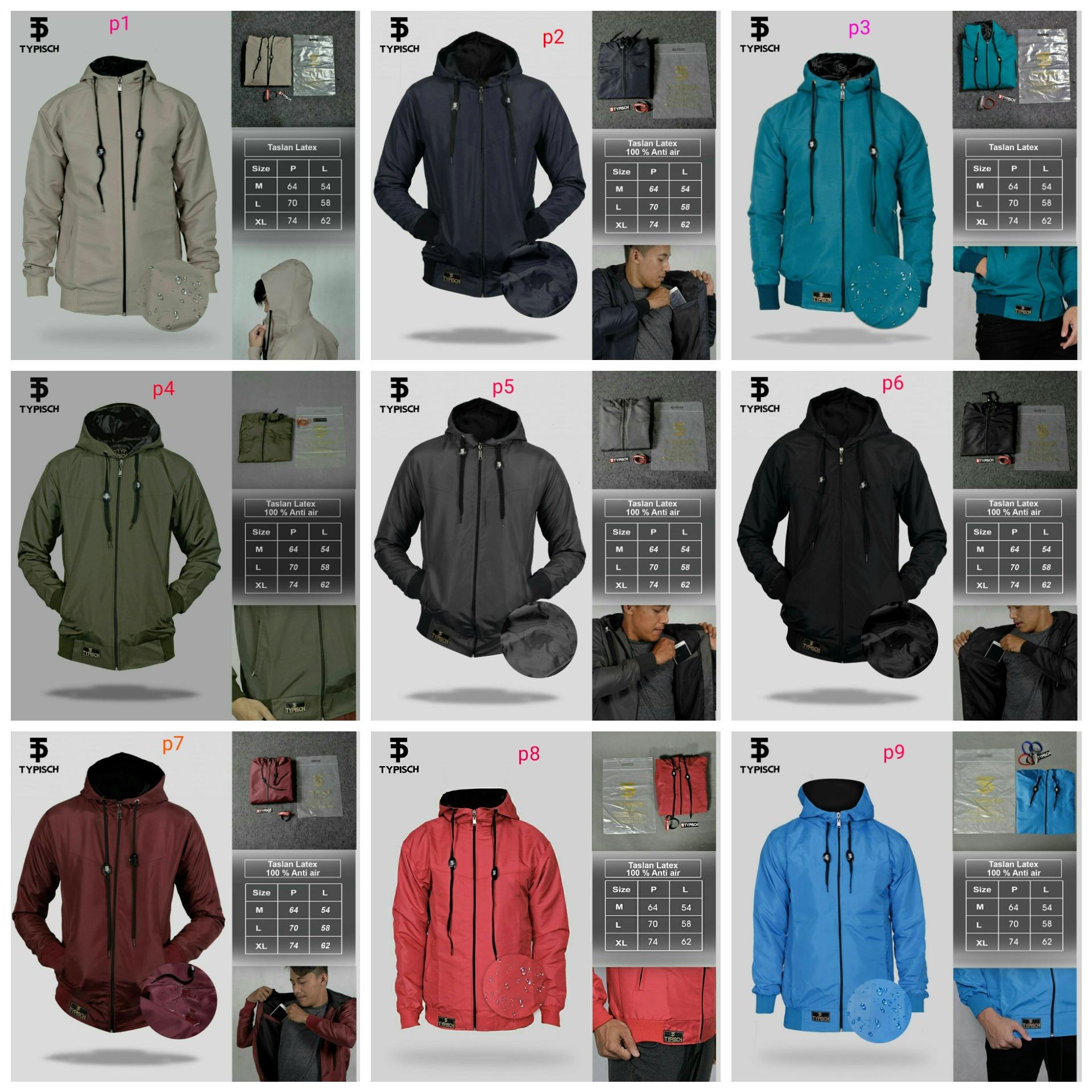 Jaket Waterproof Merk Typisch Taslan Latex Anti Air