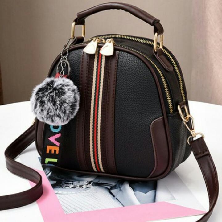 1ST-9911 Koleksi Tas Wanita Import Cantik & Elegant + Free Gantingan Tas Manis - Black