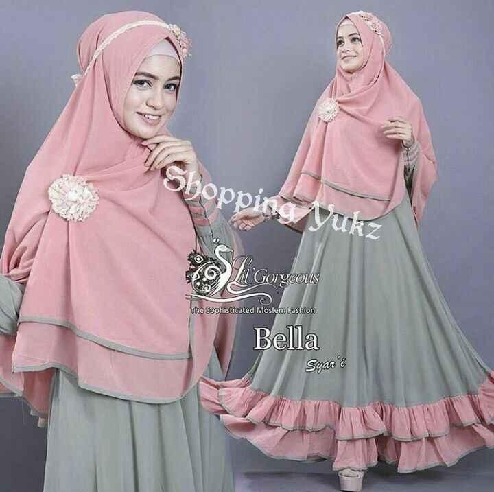 Shopping Yukz Baju Gamis Maxi Dress Muslim Wanita Syari 2in1 BELLA HIJAU - SALEM ( Dapat Jilbab ) / Dress Muslim / Gamis Wanita / Baju Muslim / Hijab Muslim / Fashion Muslim / Syar'i Muslim / Maxi Dress Lengan Panjang / Gamis Modern