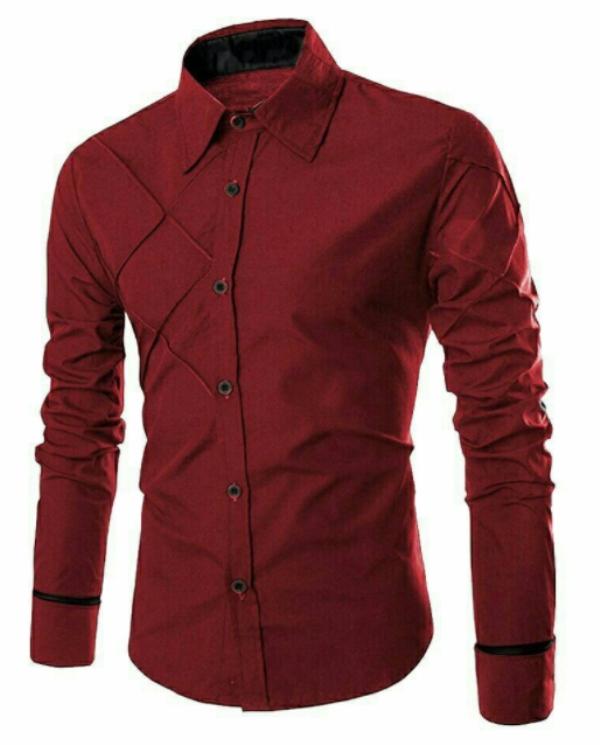 Azure Hem Fellix Kemeja Pria Lengan Panjang Xmen Polos Kasual Hitam Putih