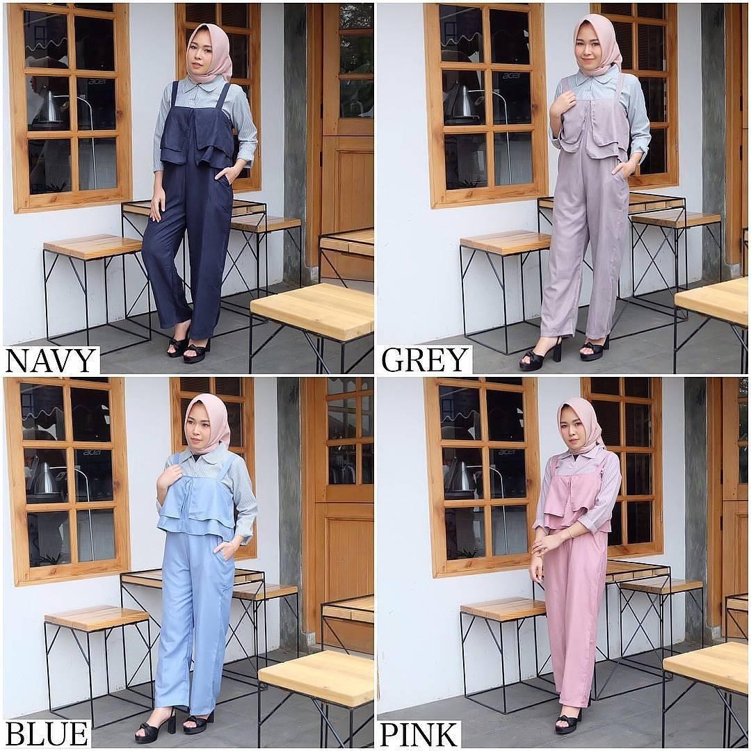 New Baju Original Franda Jumsuit Balotely Setelan Atasan + Celana Rok Overall Fashion Wanita Pakaian Muslim Cewek Hijab