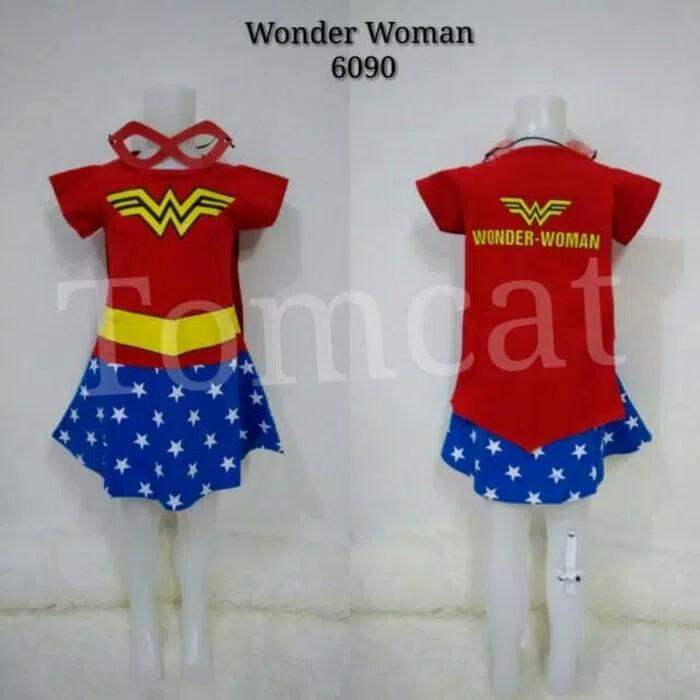 Baju costum anak perempuan wonder women justice league