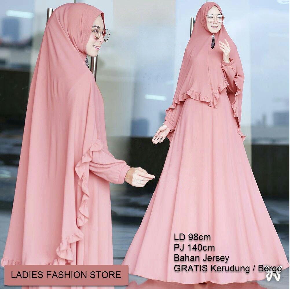 Baju Gamis Muslim Syari Muslimah GRATIS KERUDUNG / Dress Muslimah / Hijab Muslim / Gamis Syari / Baju Muslim / Fashion Muslim / Fashion Maxi / Setelan Muslim / Atasan Muslimah / Gamis Lebaran Murah Terbaru / Atasan Wanita Gamis / Gamis Modern ss anitaju