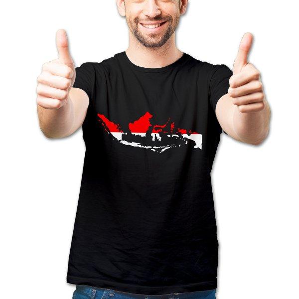 Kaos Gambar Motif Peta Indonesia 02 Hitam Baju Distro Selfie Jokowi U