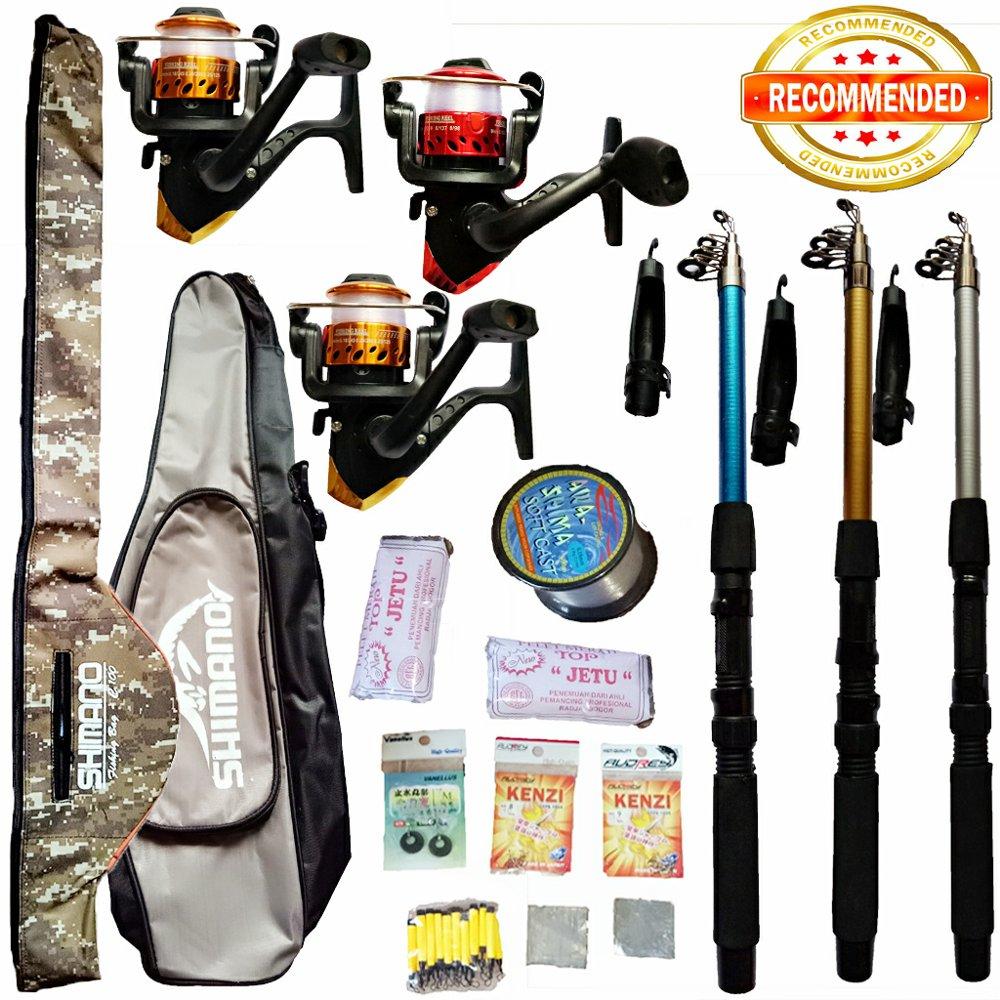 SPESIAL EDITION 3 SET PANCING 5 Bearing Lengkap - Joran Reel Senar Kail Tas Stopper Pelampung Timah Umpan di lapak Andree Fishing or BFG andree_alivio