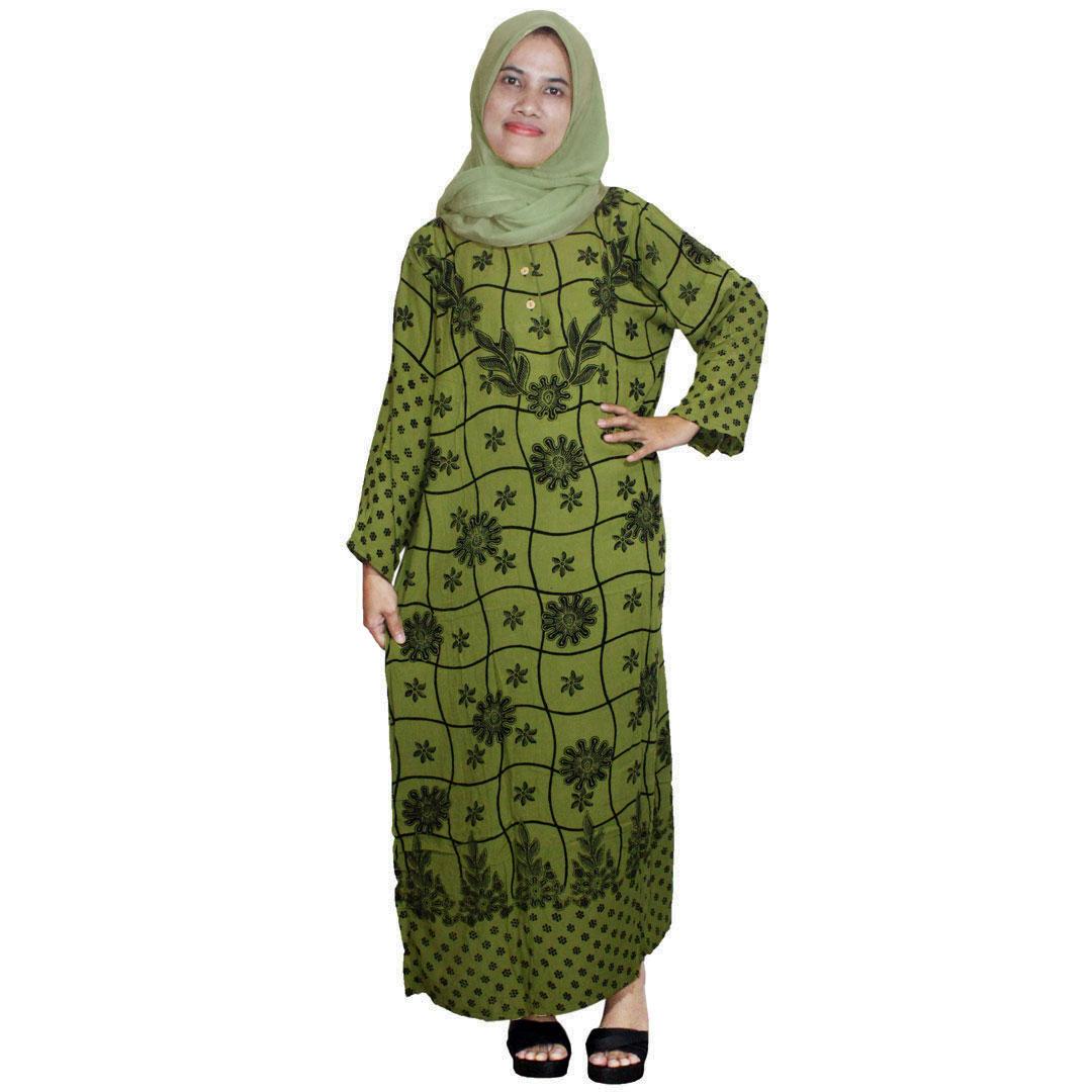 Longdres Batik, Daster Lengan Panjang Batik, Baju Tidur, Piyama, Kancing, Daster Bumil, Busui (LPT001-95) Batik Alhadi