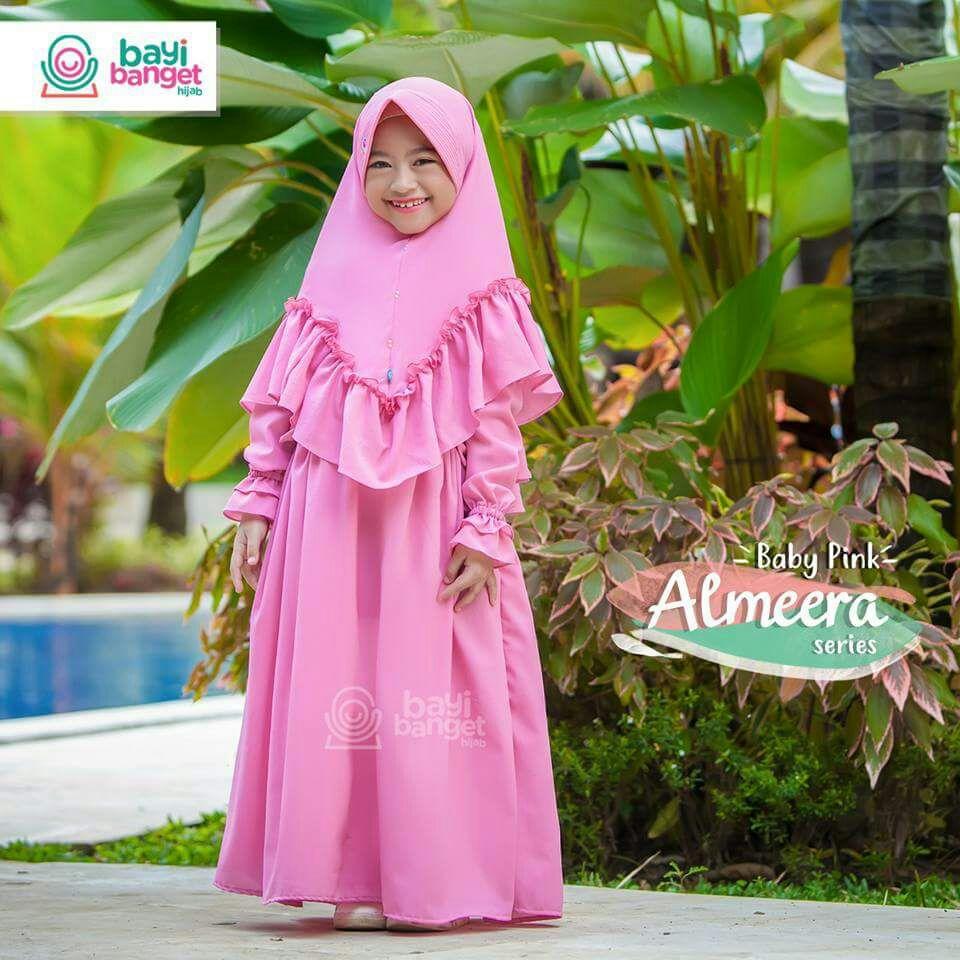 Gamis Anak Almeera warna Baby Pink by Bayi Banget Hijab - Baju Couple Syar’i