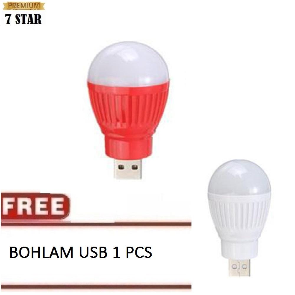 BUY 1 GET 1 Bohlam Emergency Mini USB 7STAR - Bohlam LED Bulb BALL LIGHT lampu Powerbank Senter - Random Color