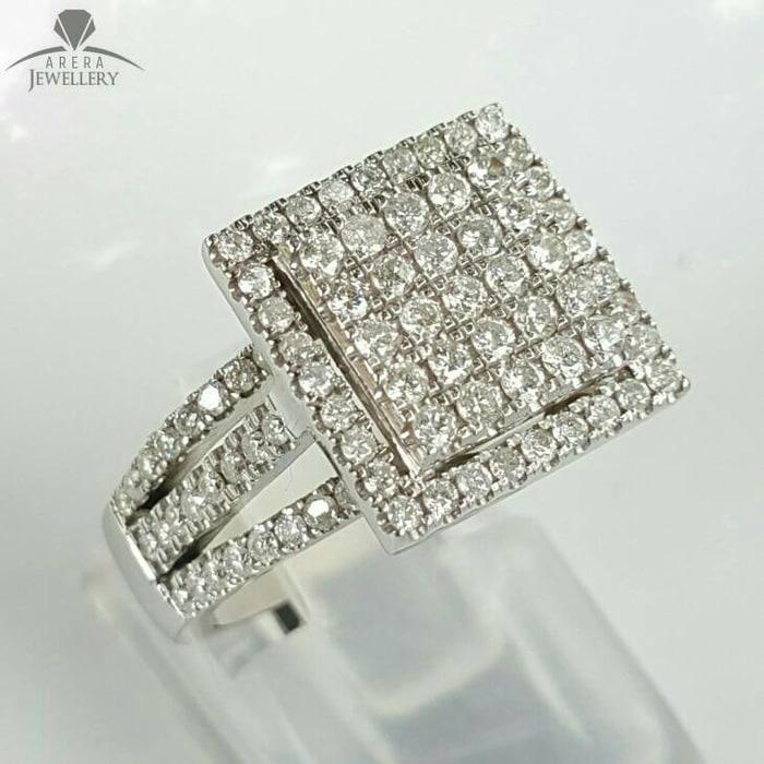 Cincin Emas 18k Berlian Eropa Asli Putih Tunangan Pernikahan Murah 01C