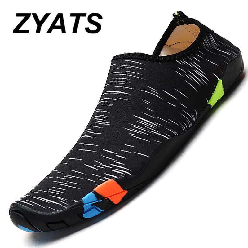 Zyats Udara Gaya Baru Sepatu Pria Musim Panas 2018 Kualitas Atas Swimming And Pria Yoga Berselancar Aqua Pantai Kaus Kaki Sepatu ukuran Besar 35-46