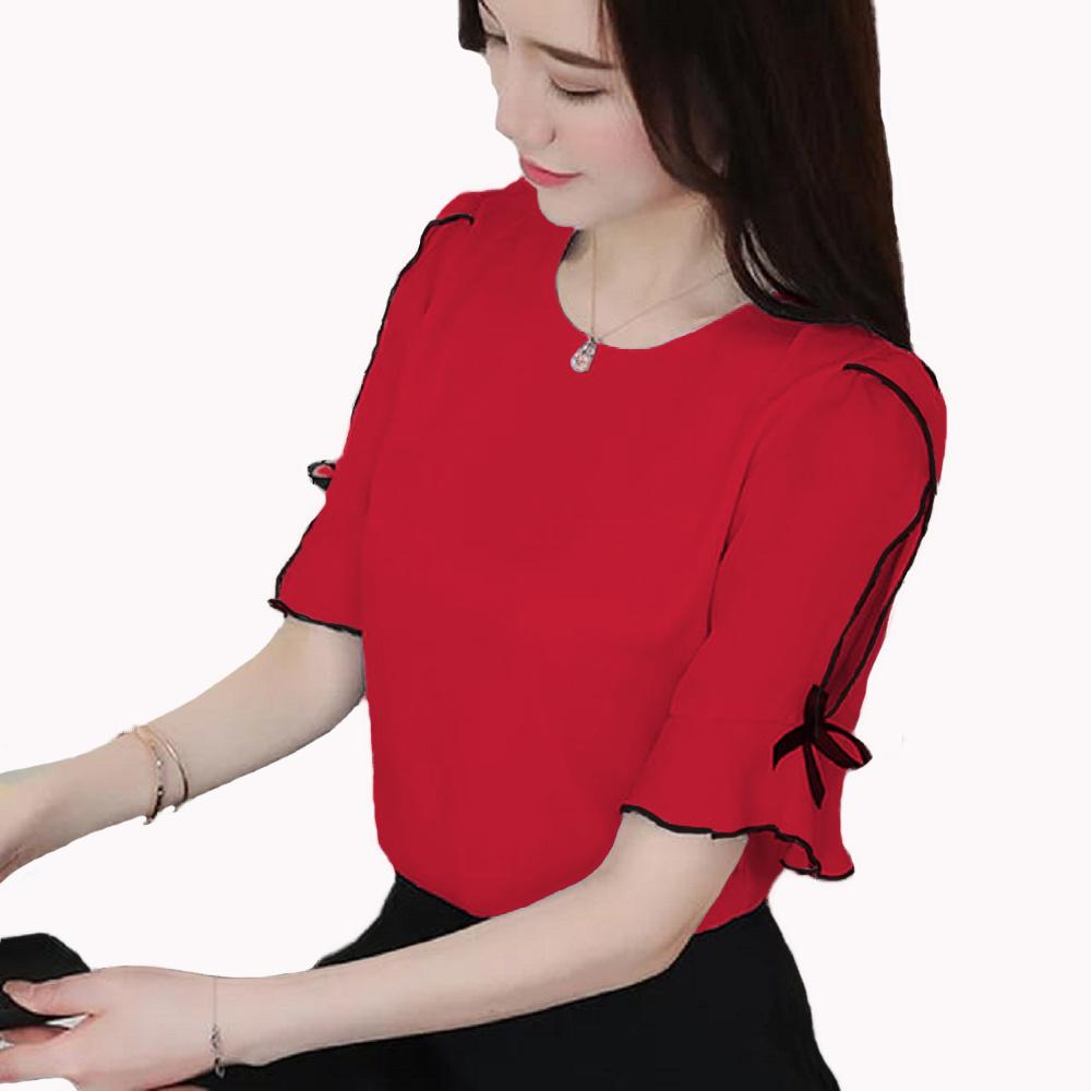 Blouse Tangan 3/4 Wanita Gaya Korea Model Terbaru - Melisa