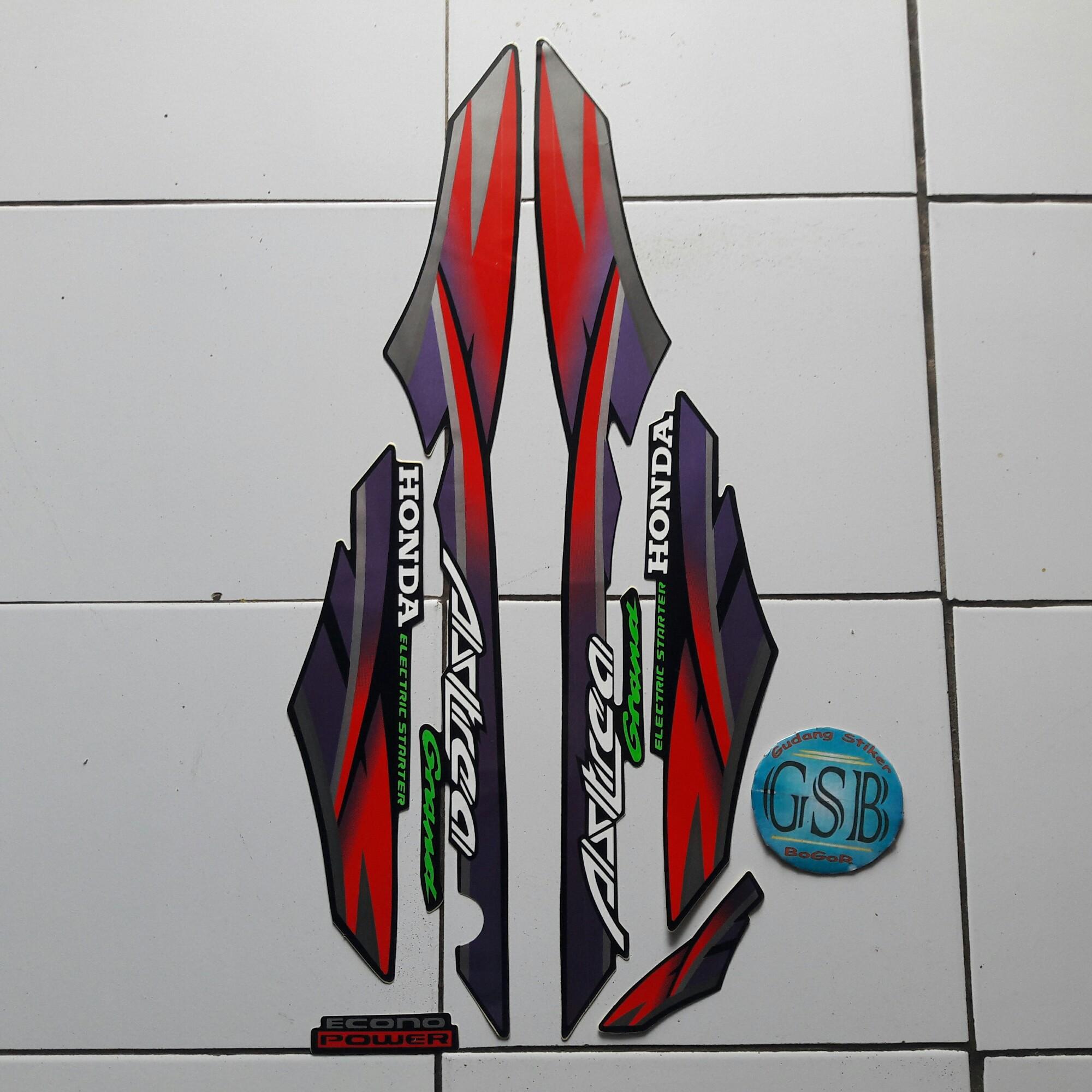 Stiker Striping Motor Honda astrea grand 1996 merah