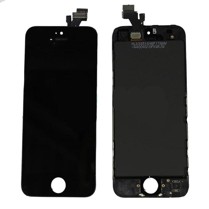 LCD IPHONE 5S / IPHONE 5S + TOUCHSCREEN + FRAME FULLSETT ORI - Hitam