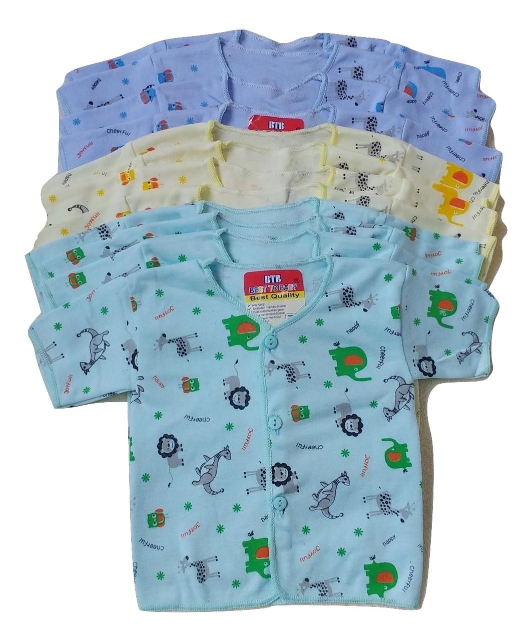 Jelova Angela selusin Baju Atasan Pendek Baby Bayi Little Jungle BTB warna - SNI Standart - Mixcolour