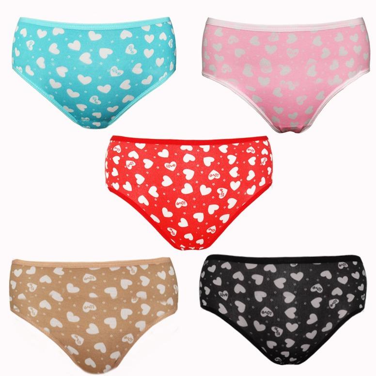 EELIC CDW-0823 5 PCS Celana Dalam Wanita Dewasa Motif LOVE Warna Mix ( Cream , Merah , Pink , hitam Dan Biru )