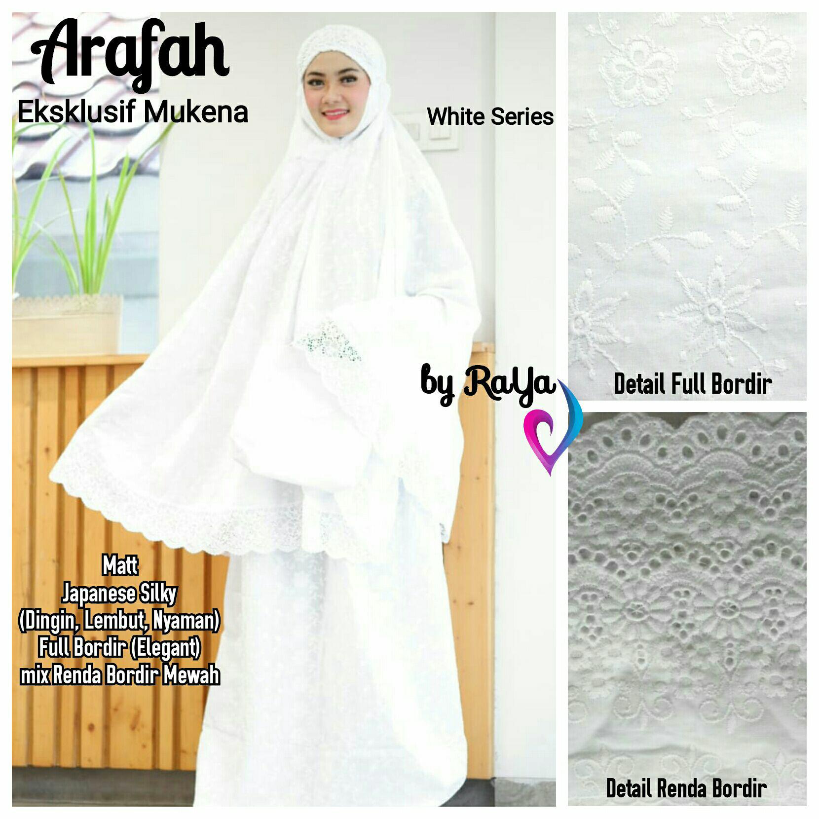 ARAFAH 2 mukena eksklusif bahan Japanese Silky Premium Katun Sutra