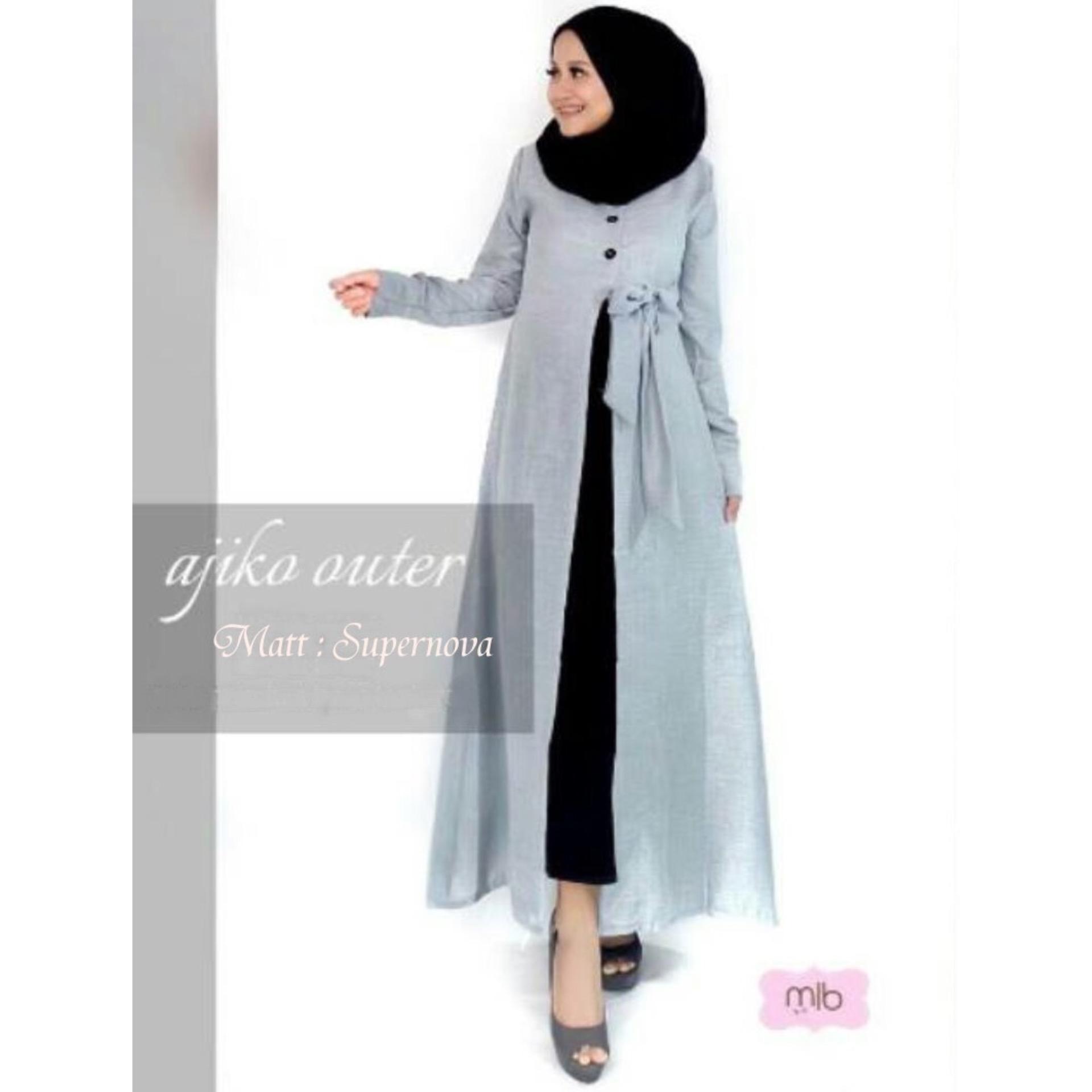 Shoppaholic Shop Ajiko Outer Grey Cardigan Panjang Blazer Panjang Wanita Baju Muslim Pakaian Muslim Atasan Muslimah Kemeja Muslim Pakaian Anak Muslim Tunik Muslim Baju Koko Longdress Dress Panjang Dress Pendek Dress Polos Tunik Polos Blouse Muslim