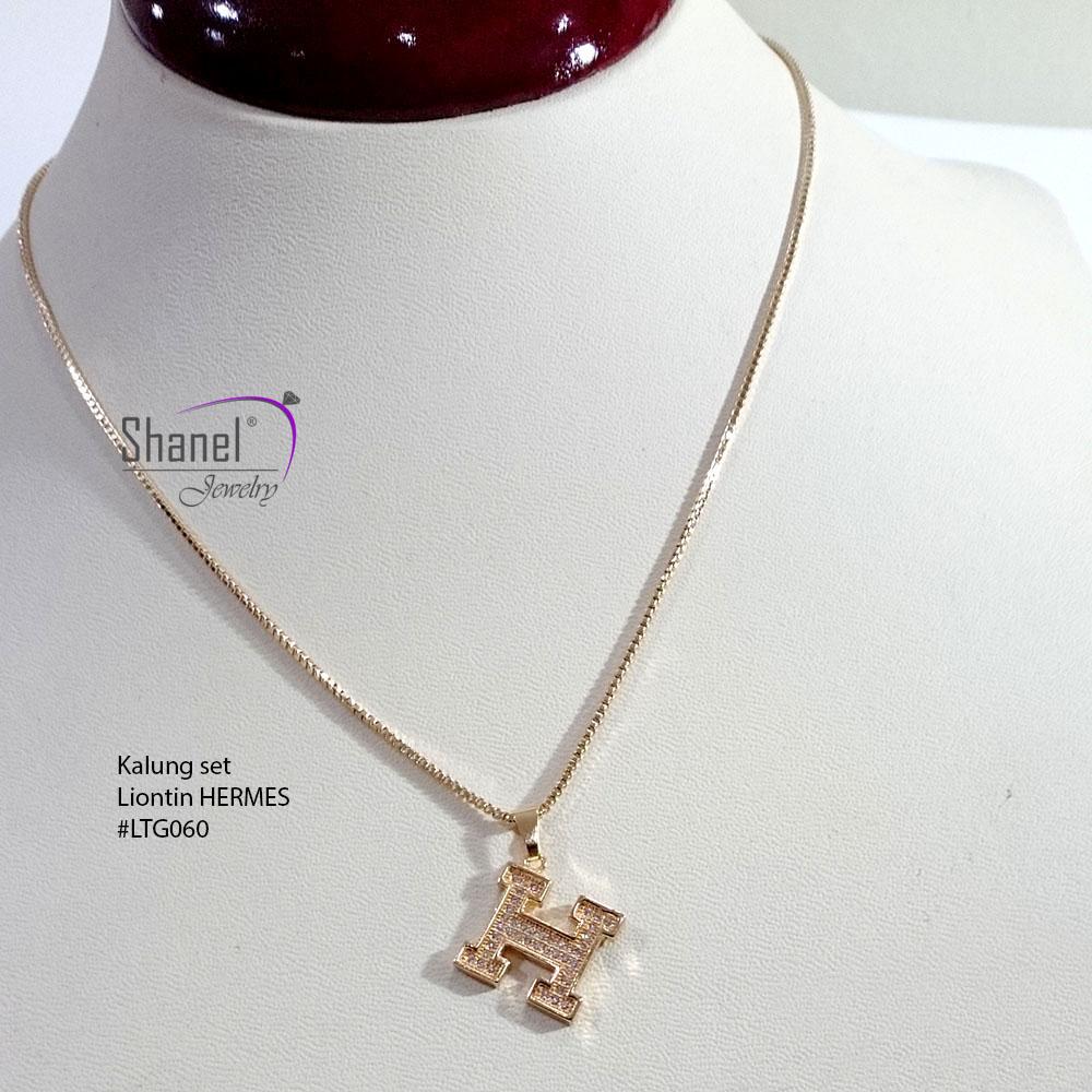 Shanel Jewelry kalung emas set liontin huruf H keren mewah lapis emas 18k xuping LTG060 PREMIUM QUALITY