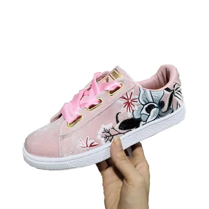 Pumas Sneaker New style Unisex Flat shoes Casual Shoes - Merah muda