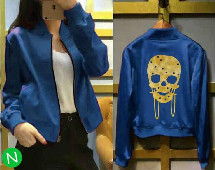 55446-jaket skull / Baju wanita / gamis / baju atasan wanita / Baju wanita murah / baju wanita jumbo / baju polos / baju wanita polos / baju pesta / kemeja wanita / baju couple / dress