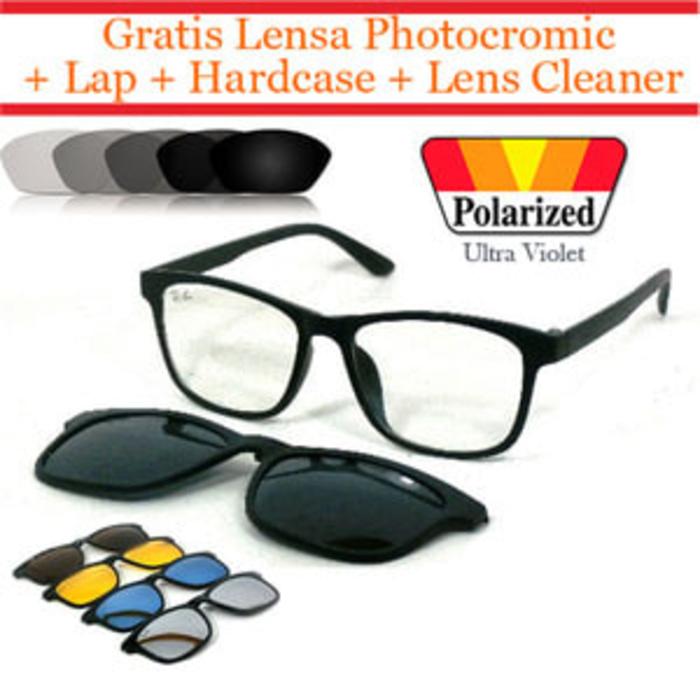 Promo Terbatas!! Frame Kacamata Lensa Otomatis Fotogrey Clip On 2201 (Frame+Lensa) - ready stock