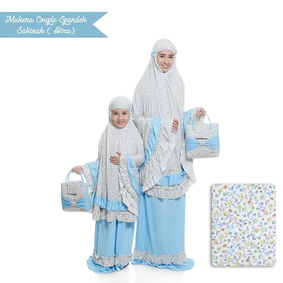Best seller - Mukena Couple Spandek Sakinah (Ibu Anak) - BIRUbaju muslim wanita / baju muslimah / baju muslim wamita terbaru / baju muslim murah TERBARU!!