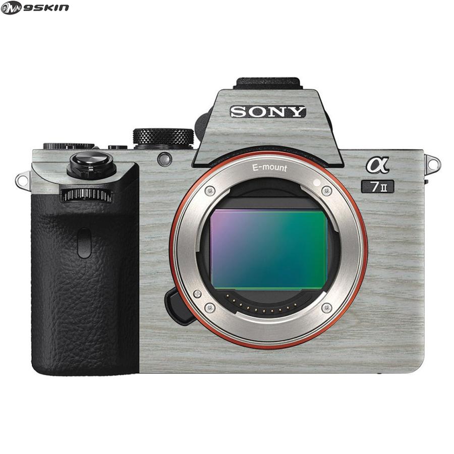 9Skin - Premium Skin Protector untuk Kamera Mirrorless Sony A7 II - Tekstur Wood - Putih