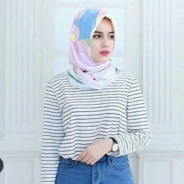 DAMAI FASHION JAKARTA - atasan salur STEVI / STAVY / STEVIA / STAVY / STEVY TEE murah spandek