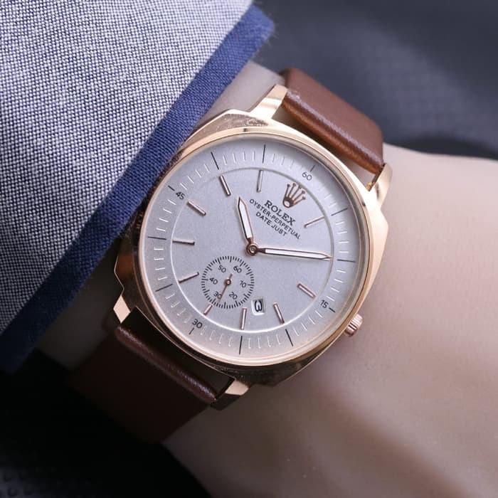 Jam tangan pria / Jam tangan pria original / Jam tangan pria murah / Jam tangan pria terbaru / Jam tangan pria swiss army / Jam tangan pria terbaik / Jam Tangan Pria / Cowok Rolex Chrono Detik Leather Dark Brown DISKON MURAH!!!